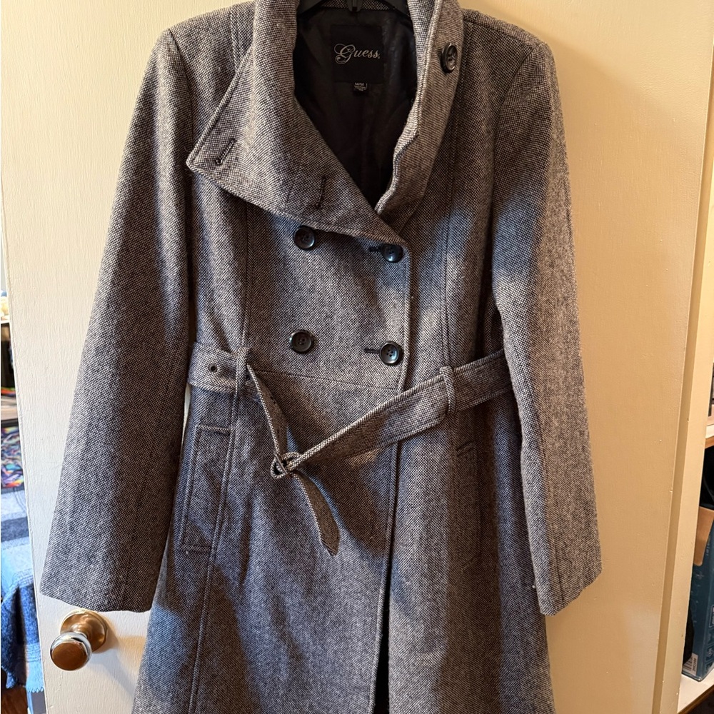 Guess Women's Charcoal Belted Trench Coat